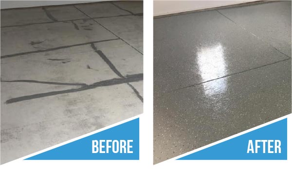 Before and after concrete cleaning services by Concrete Cleaners of Rochester